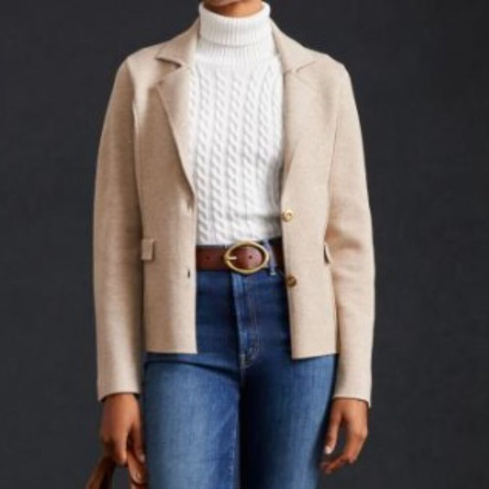 Anthropologie Knit Sweater Blazer, Small, Beige - Picture 6 of 6